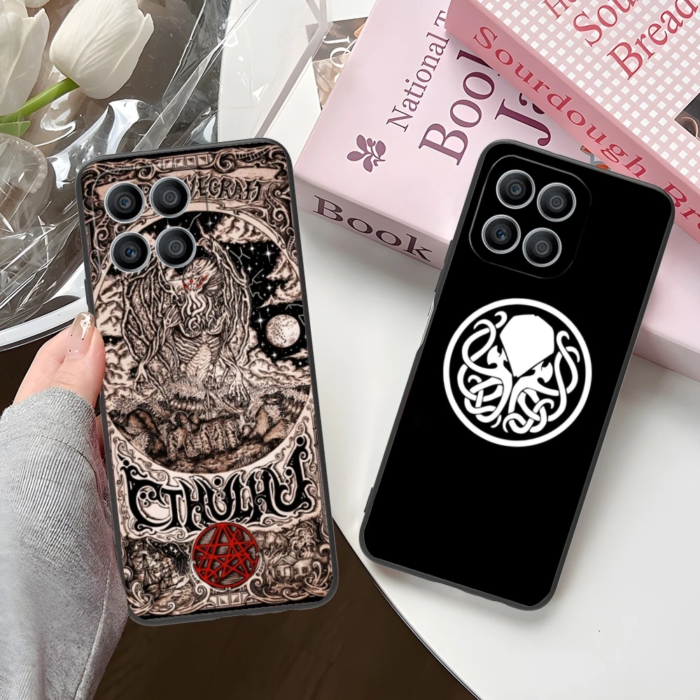 Myth Cthulhu Mobile Cell Phone Case for Huawei Honor 90 80 70 60 50 30 20 10 9 8 7 Pro S SE Lite 5G Black Soft Phone Cover Shell