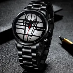 New fashion large dial cool spider pattern trend men's steel strap wristwatch watch business cross-border quartz watch