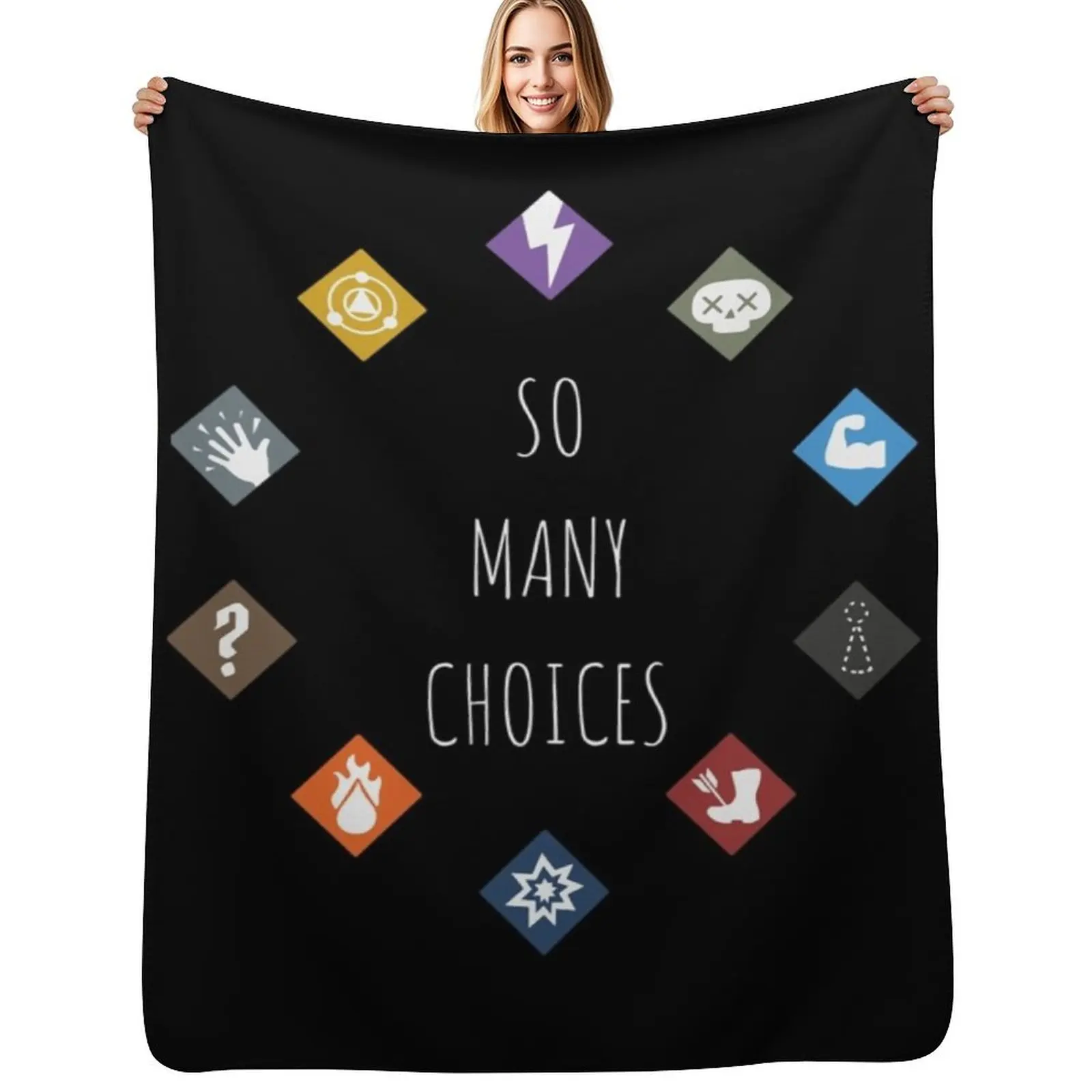 Gloomhaven So Many Choices - Board Game Inspired Graphic - Tabletop Gaming Throw Blanket Large Luxury St Blankets