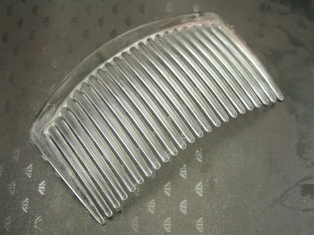 10 Clear Plastic Smooth Hair Clips Side Combs Pin 82X50mm for Ladies