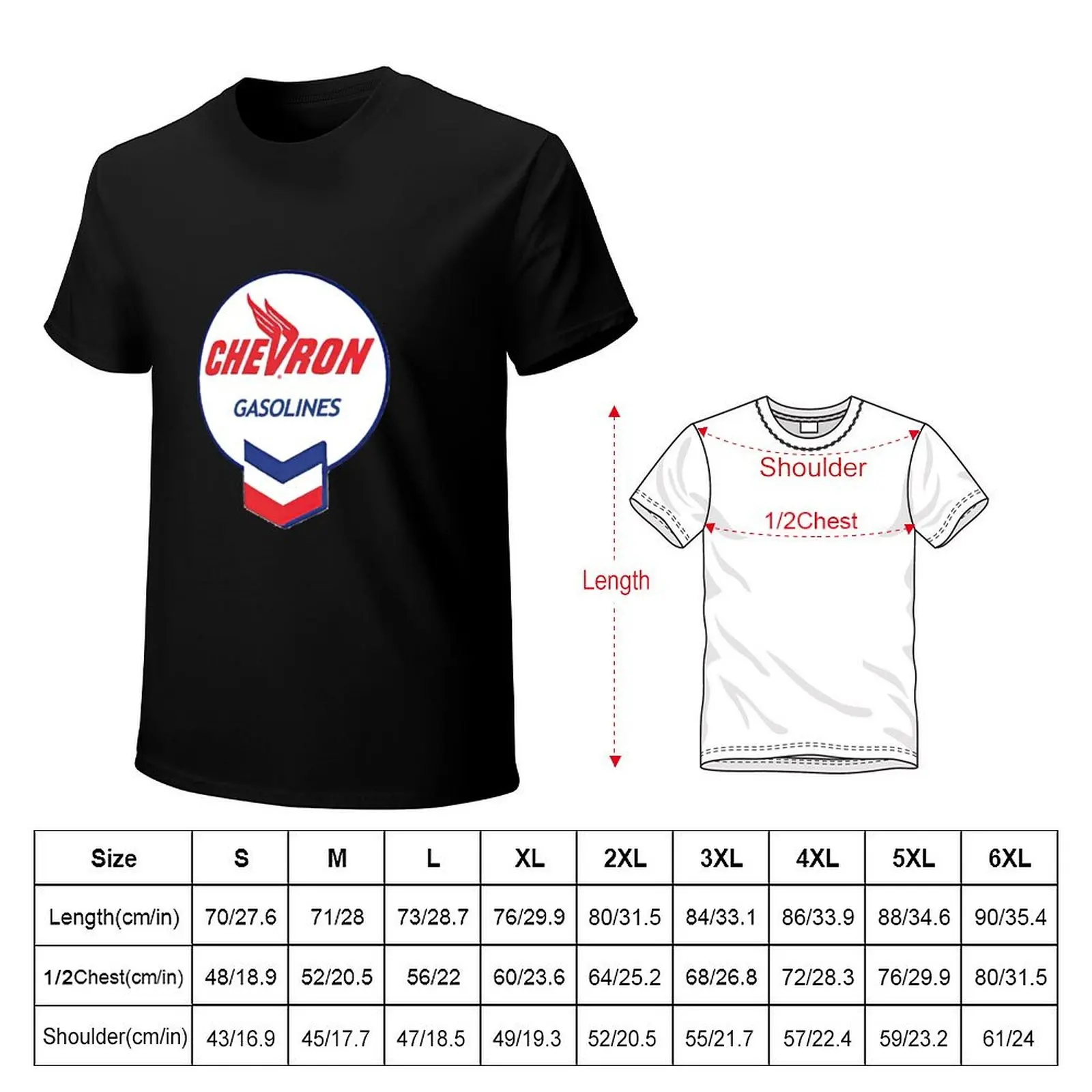 Vintage round Chevron gasolines logo T-Shirt Big Size Daily Wear T-Shirt