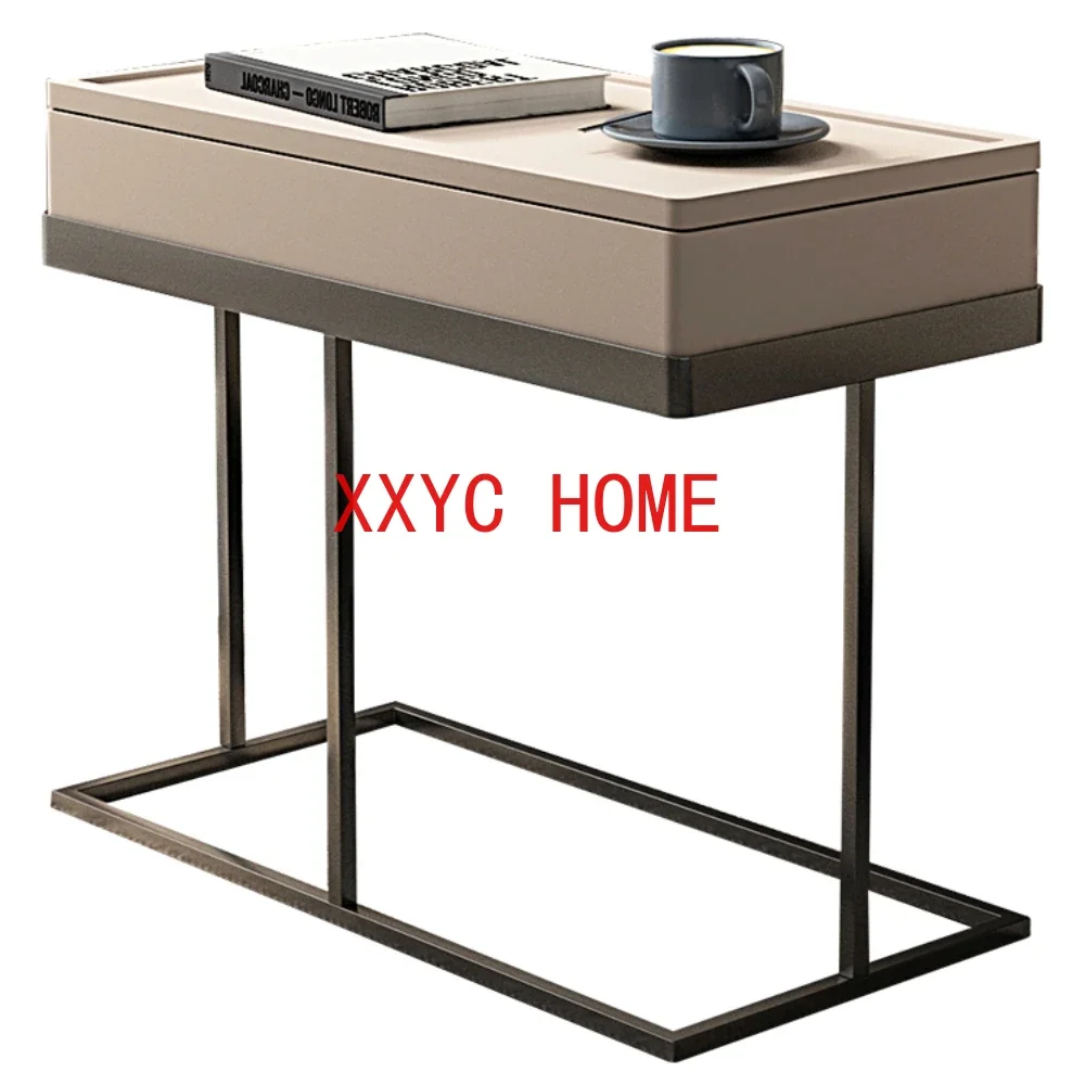 Light Luxury Living Room Removable Modern Simple Skin Texture Rotating Tray Storage Corner Table