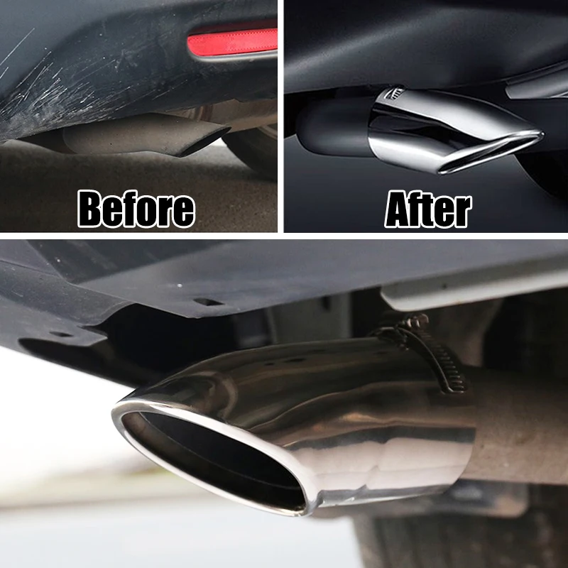 For Nissan Rogue X-Trail T32 2014 2015 2016 2017 2018 2019 Exhaust Muffler Tip Rear Tail Pipe End Trim Finisher Protector