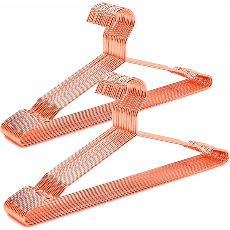 

Amber Home 20 Pack 17" Rose Gold Strong Metal Hanger, Copper Clothes , Heavy Duty Coat , Standard Suit Hangers For