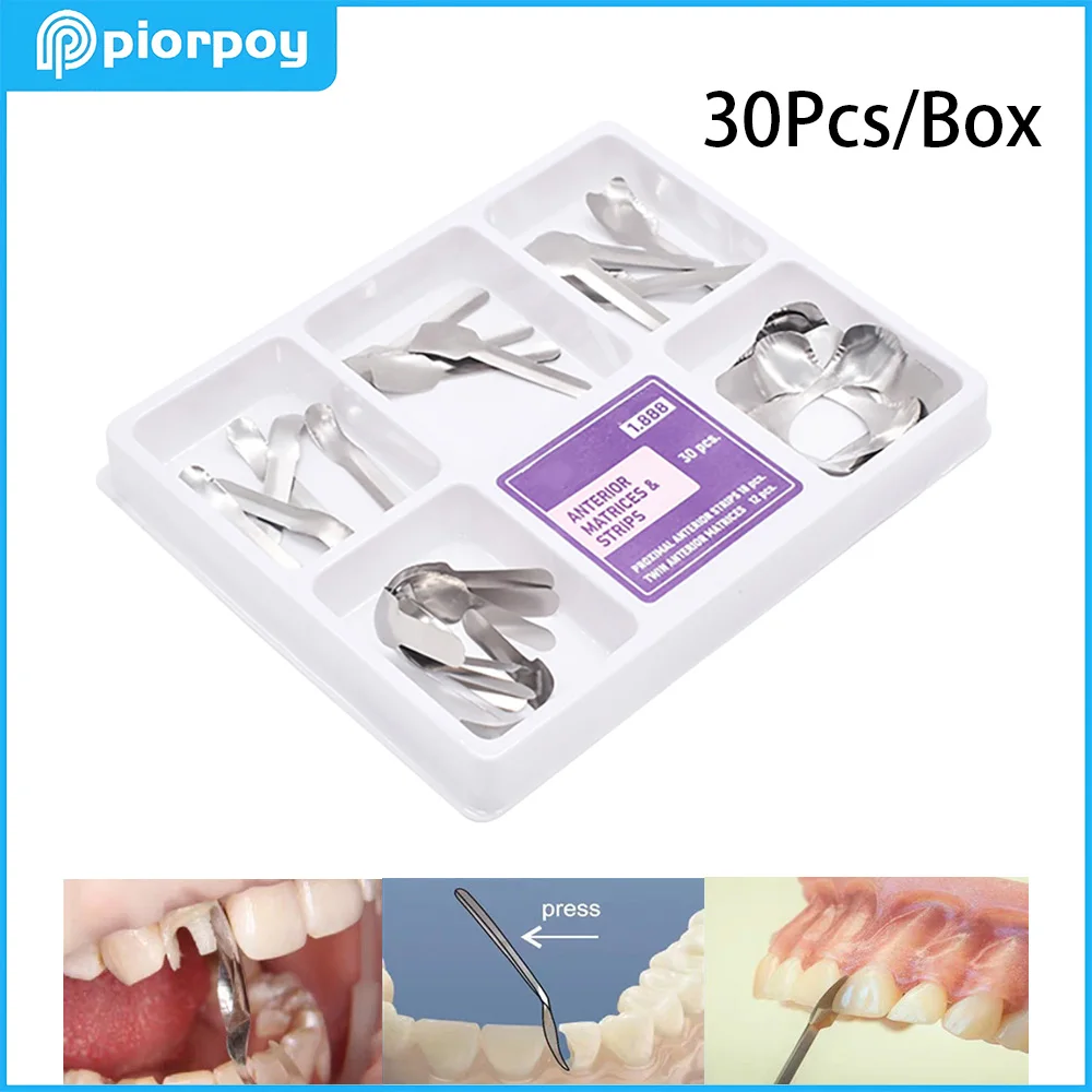 PIORPOY Dental Metal Matrix Bands Proximal Anterior Strips Matrices Twin Anterior Matrix Bands Systems Dentist MaterialsDropship