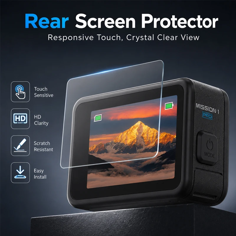 Displayschutzfolien aus gehärtetem Glas für GoPro MISSION 1/1 Pro Kameraobjektiv, Schutzfolien aus Glas, 9H Härte, vollständig abdeckende Folien ﻿ – Detail 8