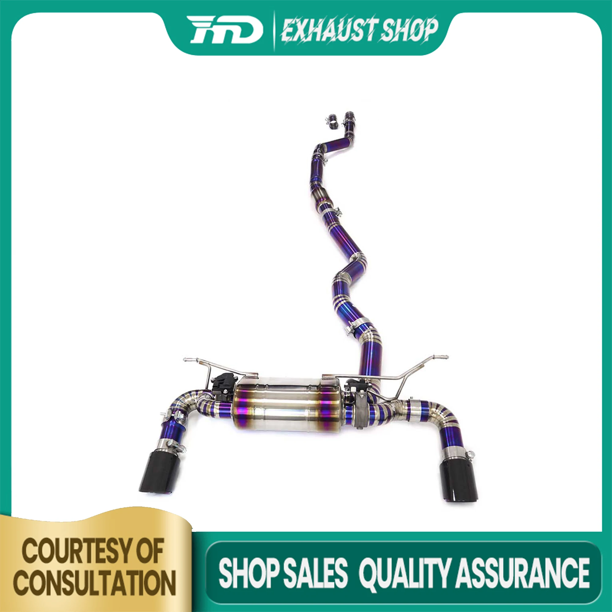 

High Quality Catback For BMW 340I F30 3.0T Ti/SS304 Exhaust System Electronic Valve Muffler Tips Car Parts HMD