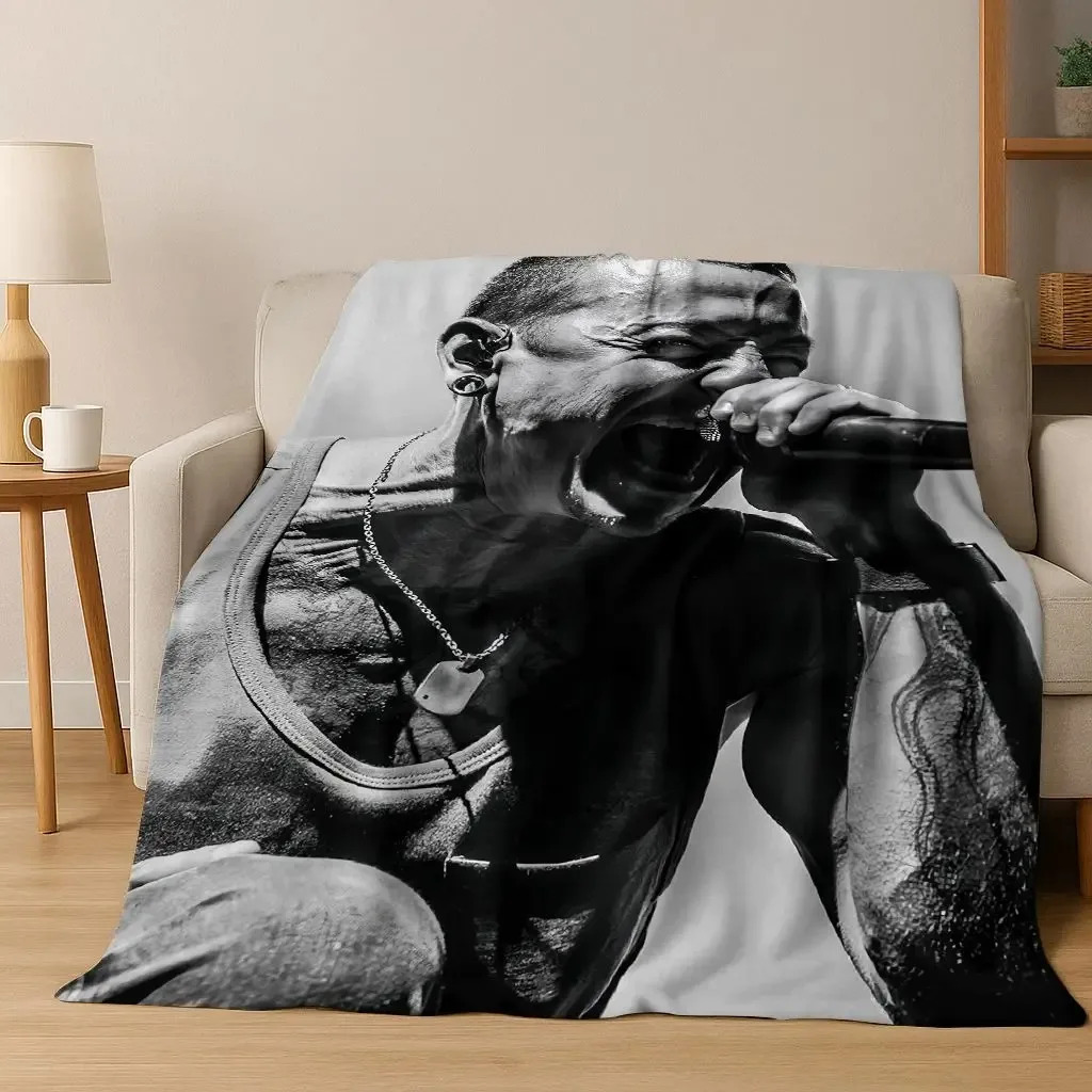 Classic L-Linkin Park Sign Rock Band Art Flannel Blanket,Cozy Soft Throw Blanket for Home Bedroom Bed Sofa Picnic Cover Gift Kid