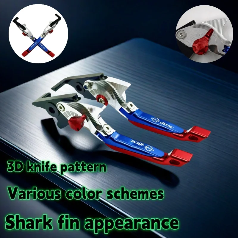 

For HONDA VFR800/F 2002 2003 2004 2005 2006 2007 2008-2020 Motorcycle 5D shark head style foldable adjustable handle lever