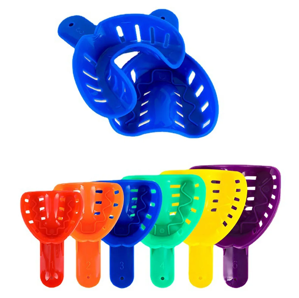 Dental Supply Impression Holder Trays Dental Impression Trays Holder Dental Materials 6pcs/set Dental Consumable