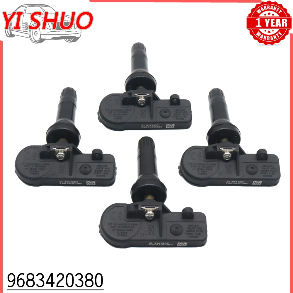 Car TPMS 9683420380 Tire Pressure Sensor Monitoring System for Peugeot 308 508 Partner Citroen Picasso C4 DS5 433mhz 9673860880