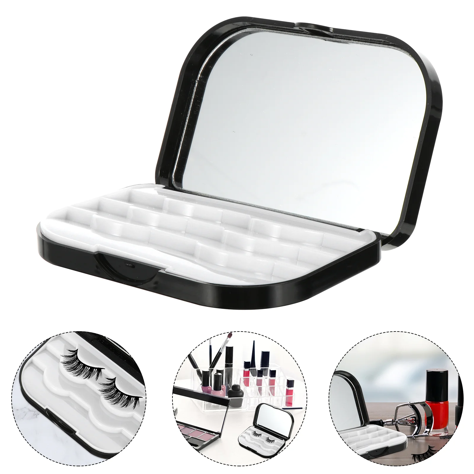 

Heated Eyelash Curler Storage Box Extension Tweezers Case Eyelashes Individual Kit Plastic Organizer