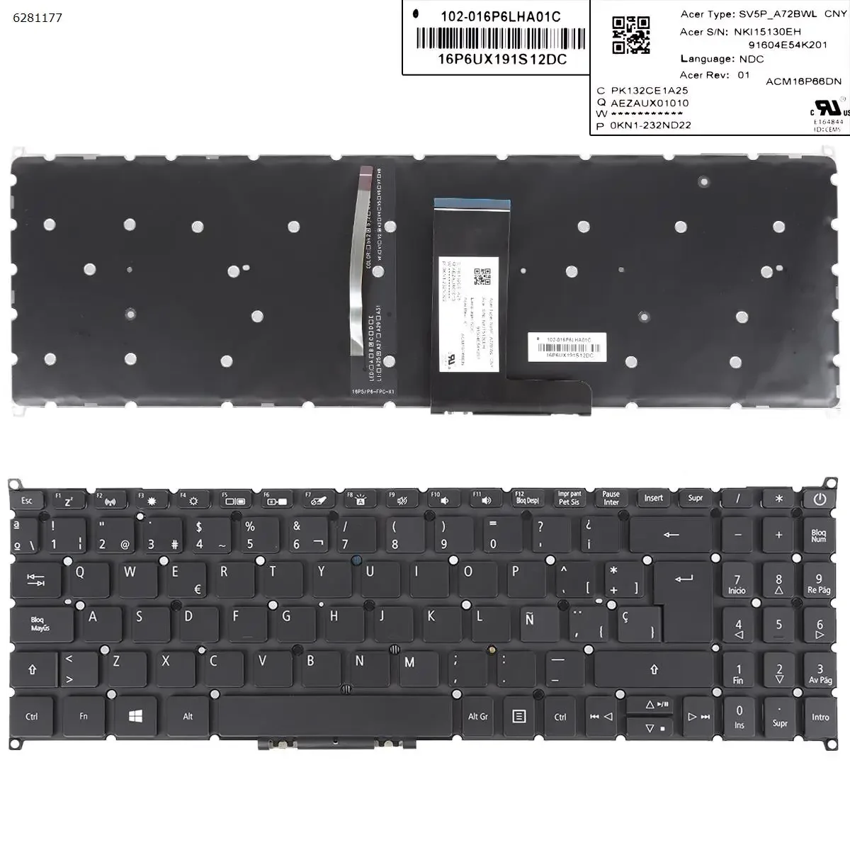 SP Laptop Keyboard for Acer Swift 3 SF315-41G SF315-51G N17P4 SF315-52G SF315-54G Black Backlit