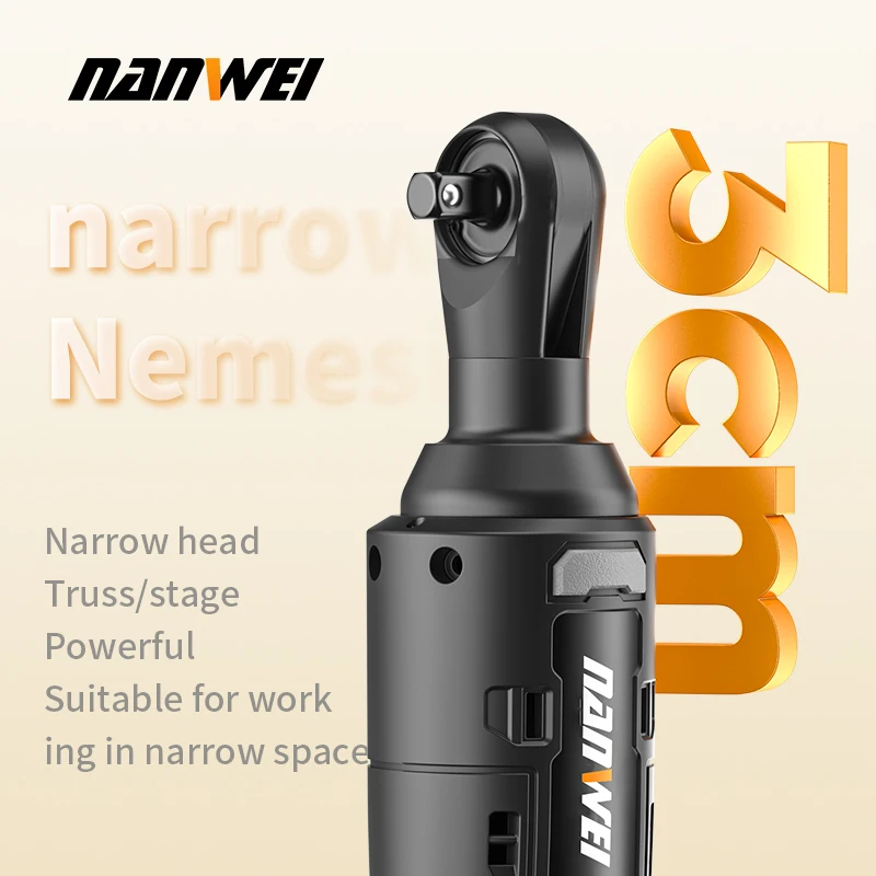 NANWEI Cordless Electric Wrench 50/65NM 16.8V 3/8 Ratchet Wrench set Angle Drill Screwdriver to Removal Screw Nut Car Repair Too