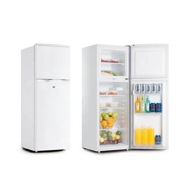 Refrigerador porta dupla com chave para casa, Descongelamento Doméstico Montado Superior, 118L