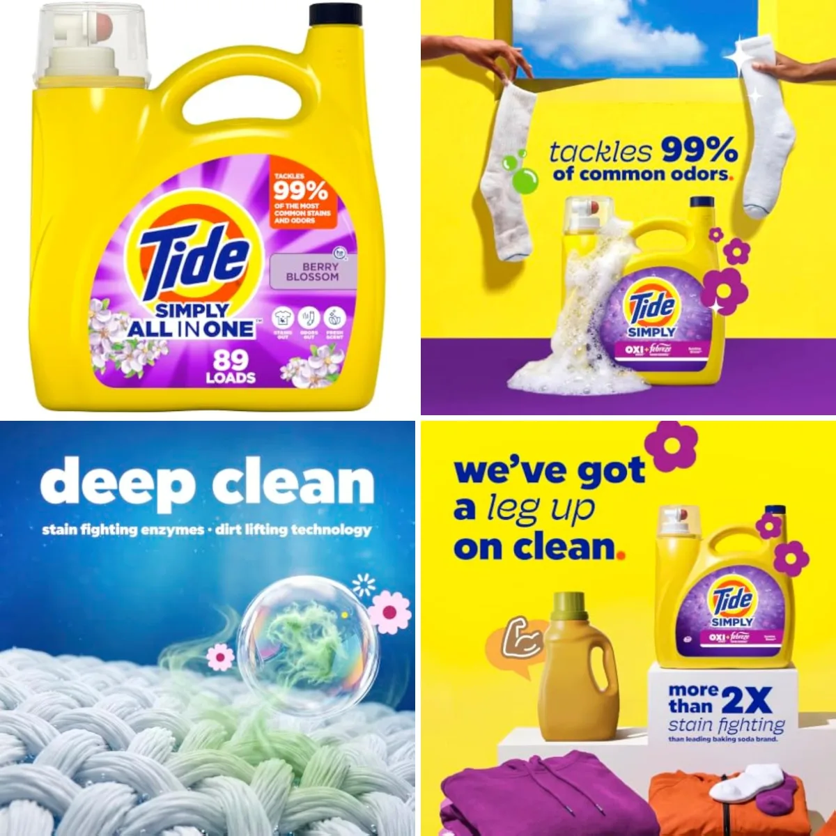 Simply All-In-One Liquid Laundry Detergent, Berry Blossom Scent, 89 Loads, 112 fl oz