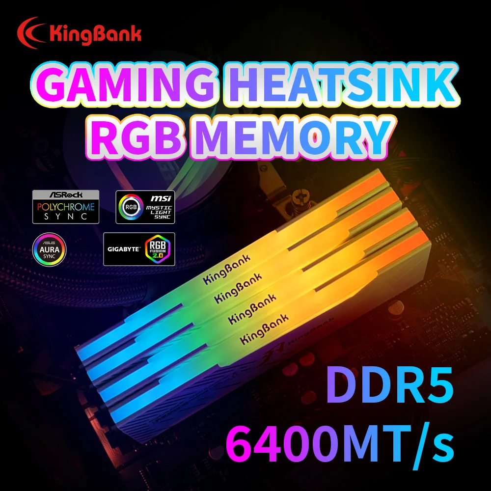 KingBank DDR5 32GB 6400MHz RGB RAM with Heatsink