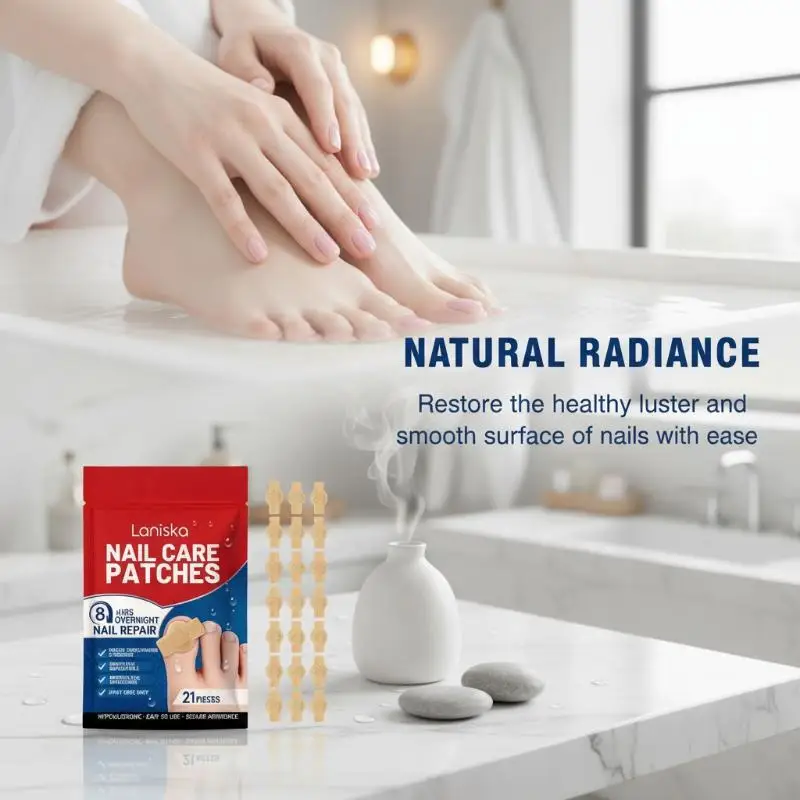Home Nail Care Patch For Brittle Discolored Nails Nourishing Natural Repair 21Pcs Shiny Smooth Finish Simple Routine