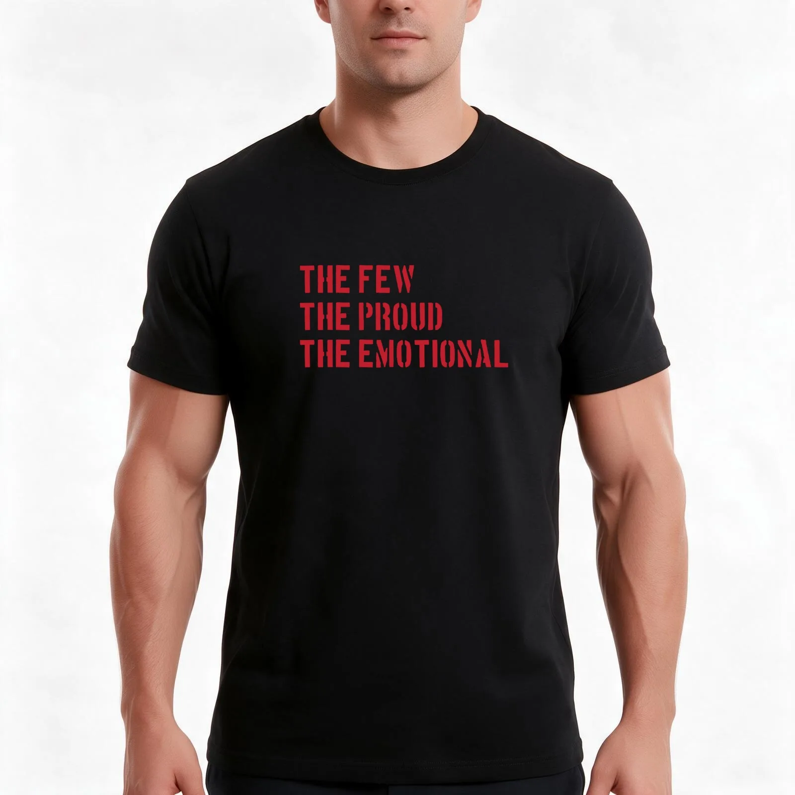 The Few, The Proud, The Emotional T-Shirt, Summer Casual Cotton Tee, Oversized Streetwear Tops, Vintage Graphic Print