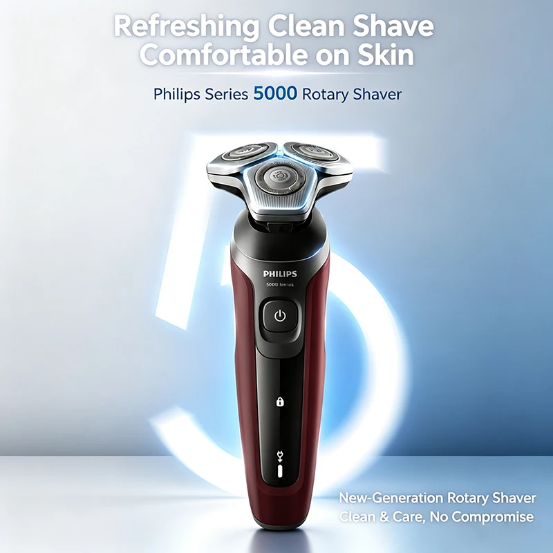 Philips S5388 Electric Shaver Wet Dry IPX7 360 Floating Head 40 Min USB Charging Travel Lock Men Rotary Razor Kit Fully Washable