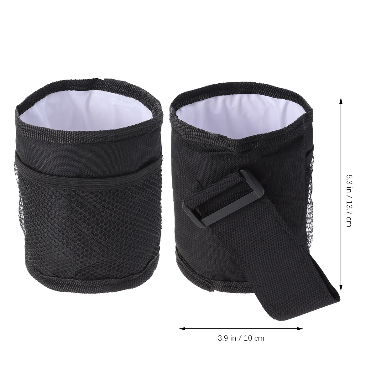 

2Pcs Universal Stroller Accessory Oxford Cloth Cup Holder Bag Waterproof Side Hanging Mug Bag Heat Preservation Black