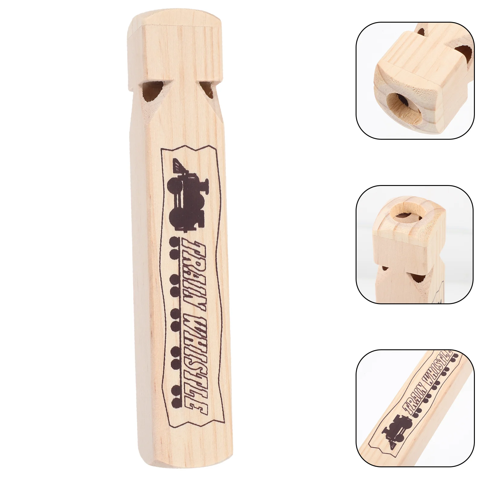 1pc Cartoon Train Pattern Whistle Musical Toy Personalized Wind Instruments Wooden Decoration whistle for kids