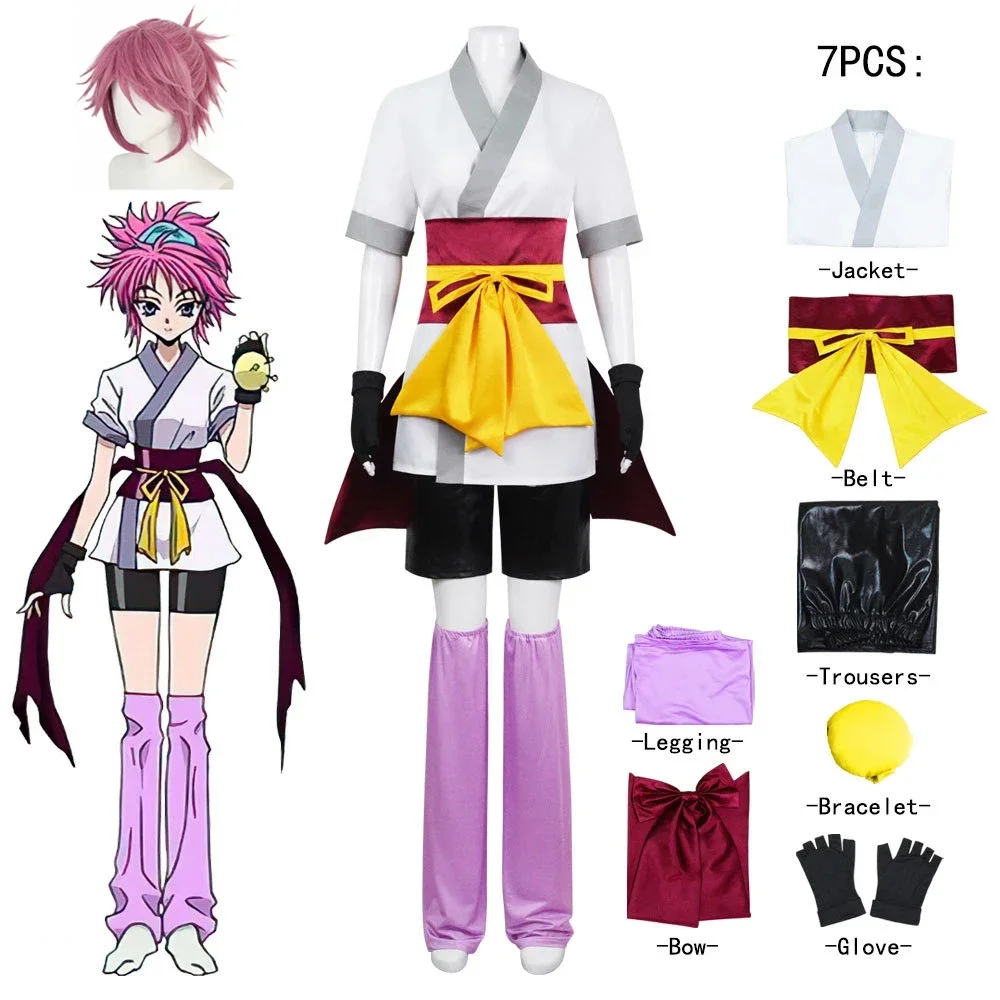 

Japanese Anime Machi Hunter X Hunter Komacine Cosplay Costumes Purple Wig Phantom Troupe for Women Halloween Carnival Suit