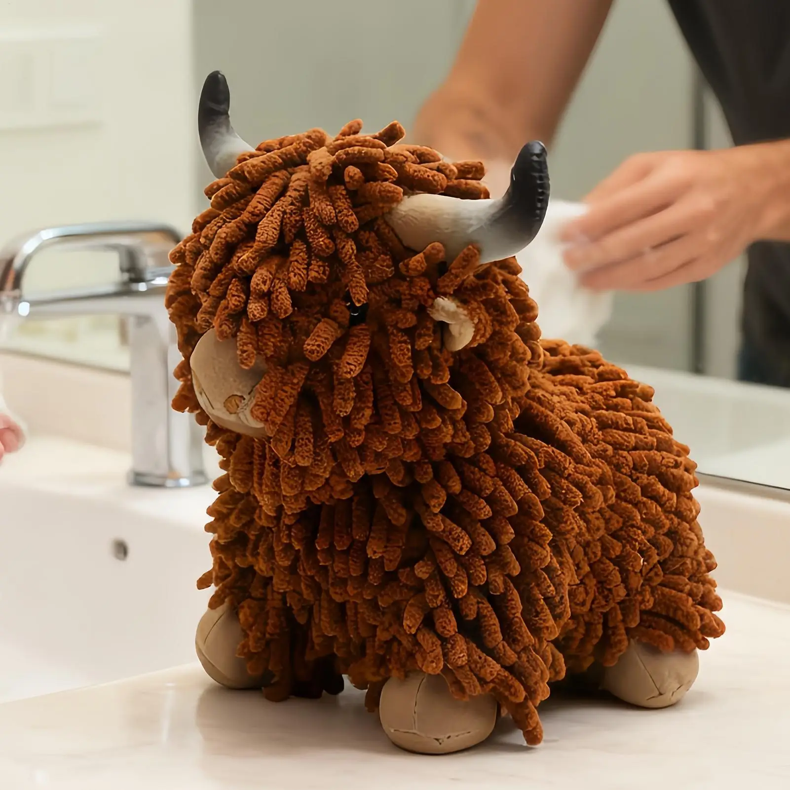 

Полотенце для рук для ванной комнаты, водопоглощающее, быстросохнущее, банное полотенце для рук, кукла с изображением коровы, для ванной комнаты, дома, отеля, квартиры, душа