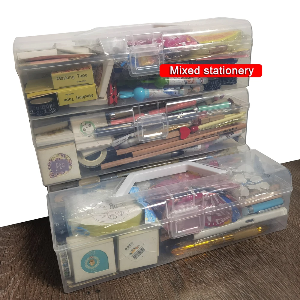 1 Box Of 700g student stationery set, including pencils, ballpoint pens, sticky notes, erasers, and other irregular combinations