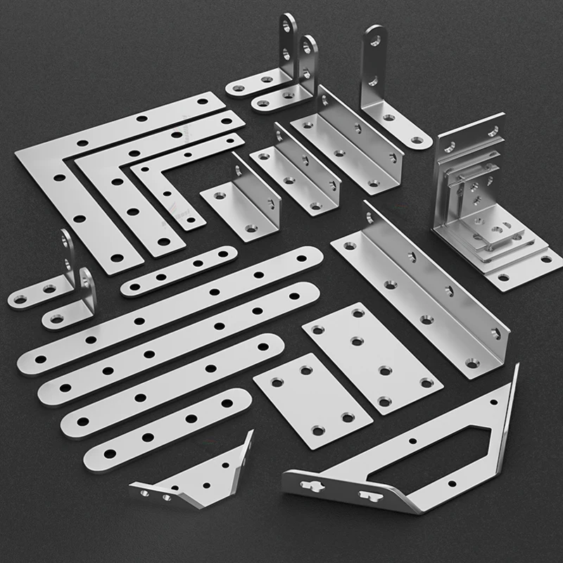 Stainless Steel Angle Corner Brackets Fasteners Protector Seven Size Corner Brace Stand Supporting Furniture Hardware