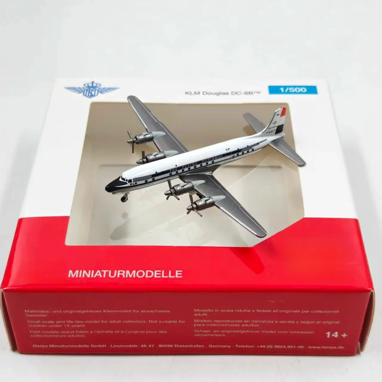 Diecast 1:500 Scale KLM Royal Air Douglas DC-6B Model Plane Alloy Miniature Airplane For Aviation Hobby Collection Display