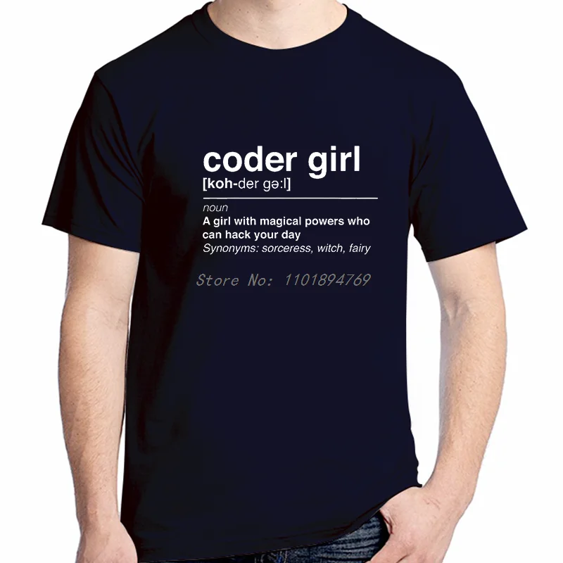 Coder Definition Men Tshirt Software Developer It Programmer Geek O Neck Tops Cotton T Shirt High Quality Birthday Gifts Tee