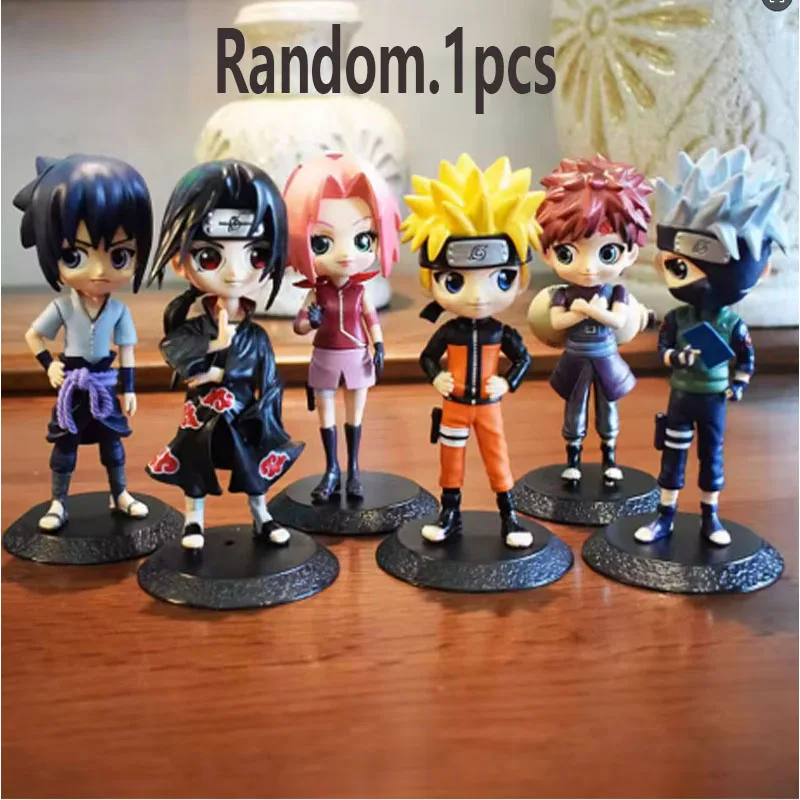 14 cm große Naruto-Anime-Figur, Uzumaki, Hatake Kakashi, Gaara, Uchiha Sasuke, süße Qposket-Puppe, PVC-Modellspielzeug, Geburtstagsgeschenk für Kinder