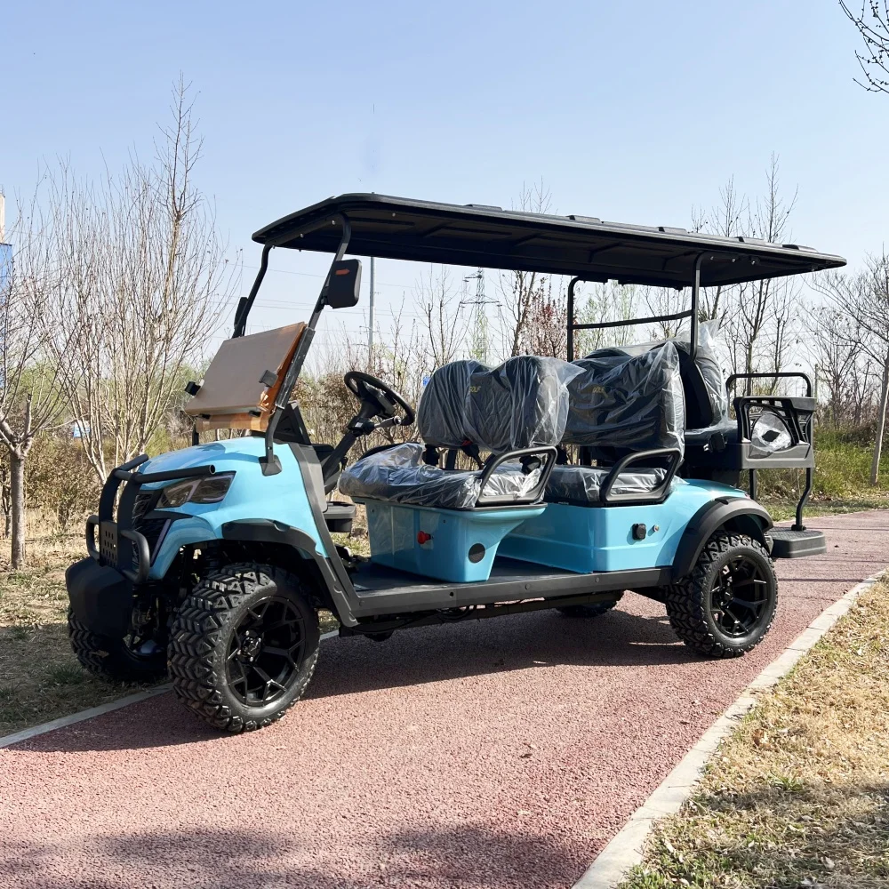 Factory price 6 Seater Electric Hunting Golf Cart Beach Buggy With Folding Rear Seats for sale