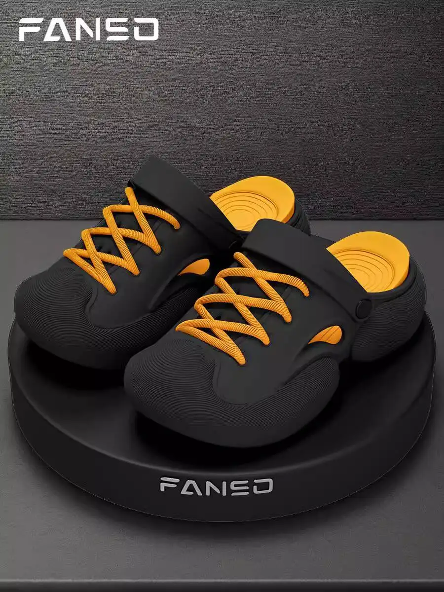 

Sports Slippers 2025 Summer New Men's Closed Toe Thick Soled Slippers Anti-Slip For Outdoor Sports Casual Beach Crocs