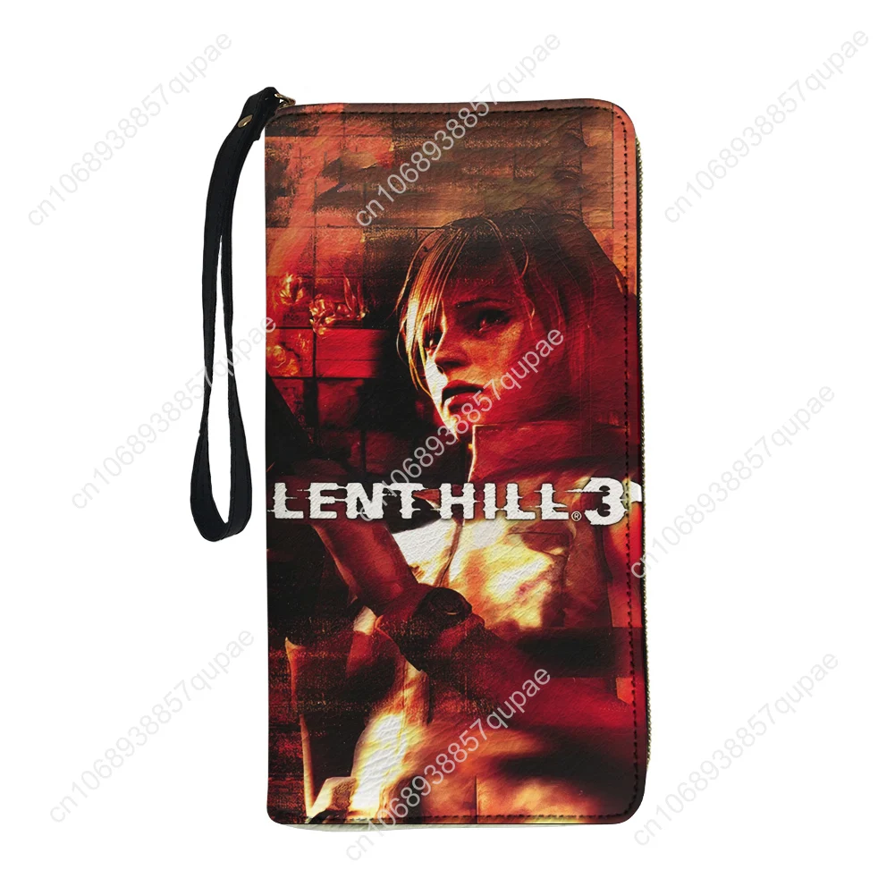 Silent Hill 3 Horror Games Wallet Purse Mens Womens Teenagers Zipper Long Wallets Double Print  Portable Wallet Gift Bag