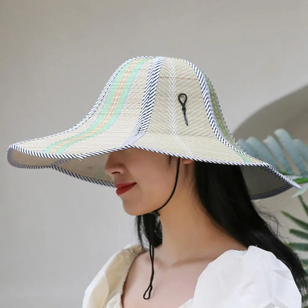 Foldable Straw Sun Hats For Men Fishing Hat Hiking Hat Large Brim Beach Hat Summer Sunhat Fold Up For Outdoor Travel Gardenning