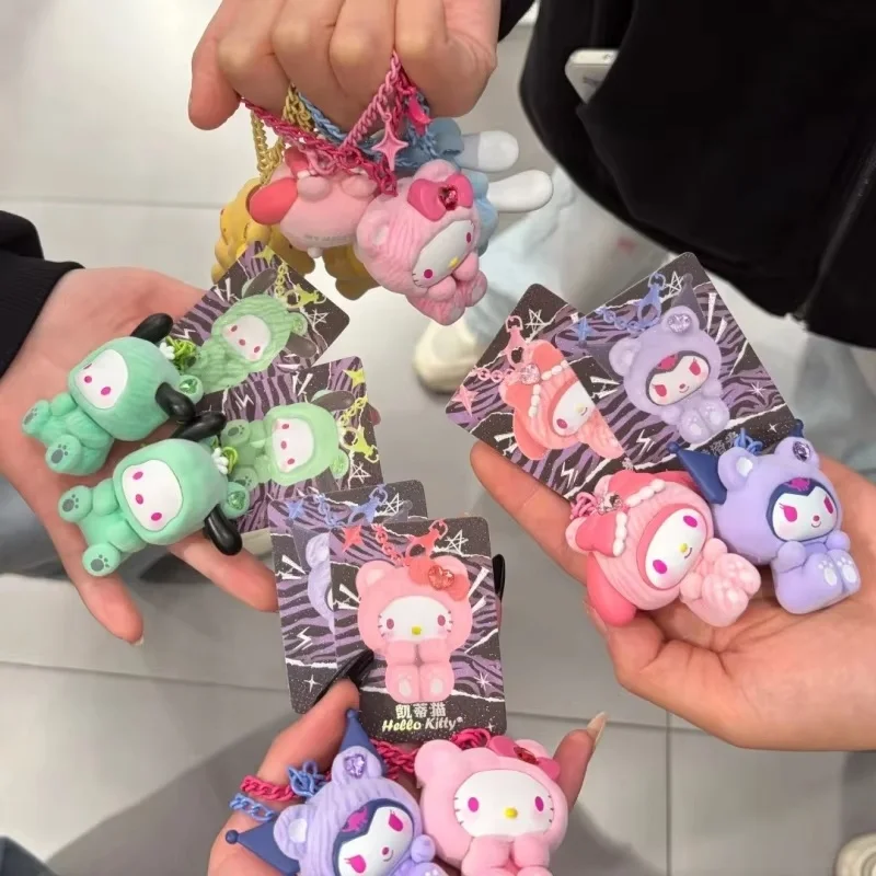 

Genuine Sanrio Gem Forest Series Blind Box Collectible Cinnamoroll Pendant Keychain Mystery Box Cute Toy Surprise Birthday Gift
