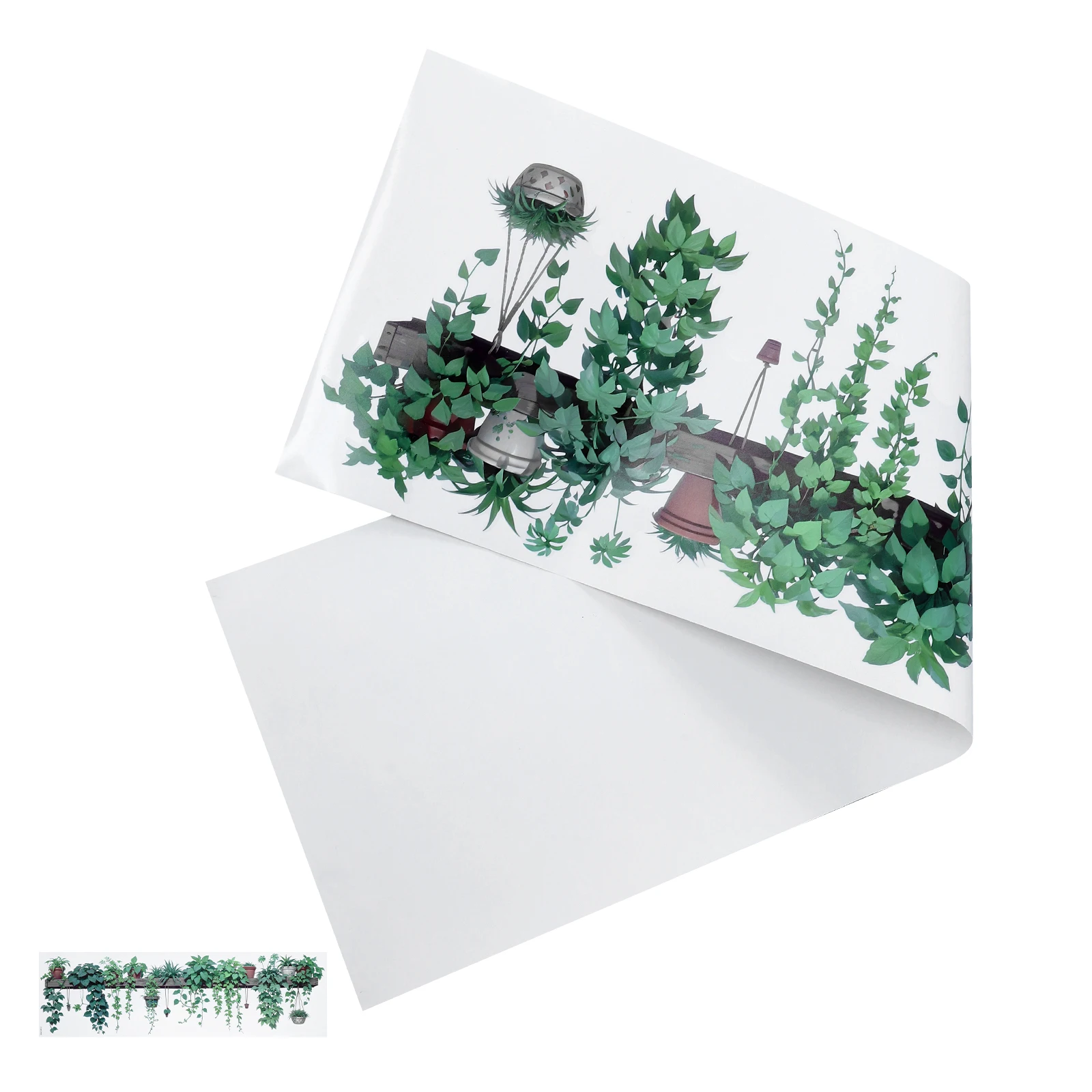 

Potted Green Plant Wall Stickers Pvc Waterproof Decorative Living Room Bedroom Kitchen Office Nursery Green Leaf Succulent