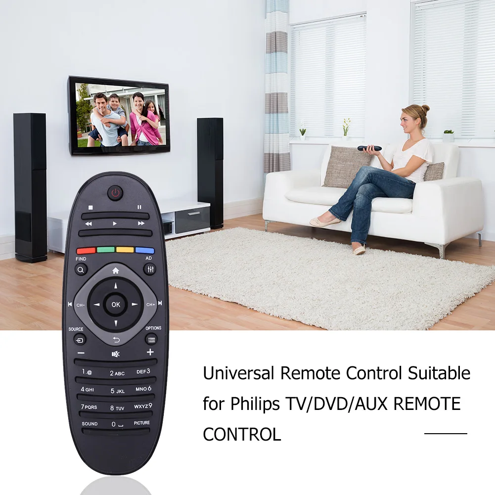 Universal Remote Control Farther Transmitting Distance TV Remote Control Accessories for Philips TV/DVD/AUX