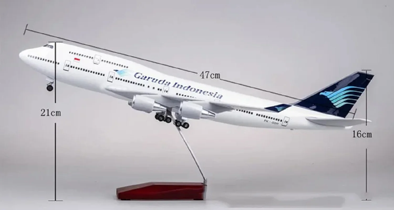 Modèle d'avion d'Indonésie Garuda B747, jouet en alliage de plastique et résine, échelle 1/150, B747