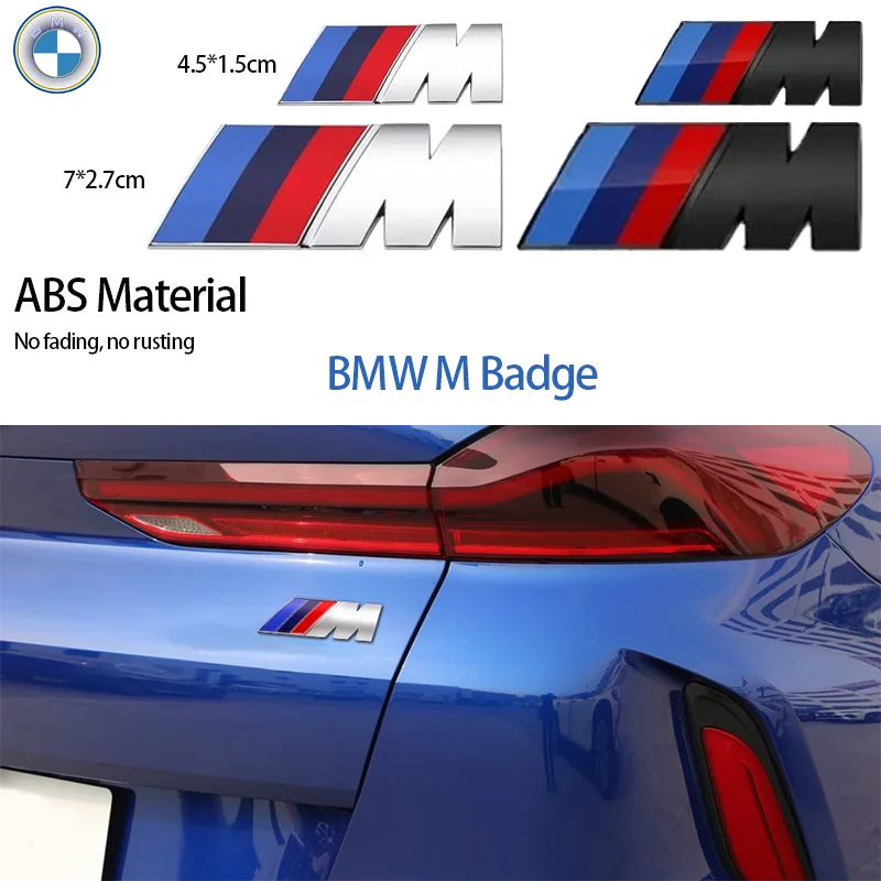 3D ABS M Logo Car Body Side Badge Body Rear Trunk Decor Sticker Car Modification Accessorie For All BMW M Power X1 X3 X5 X7 E71