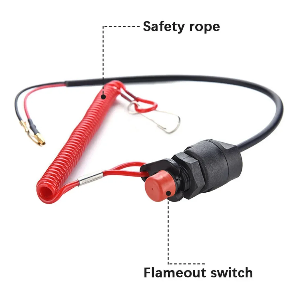 보트 모터 비상 킬 정지 스위치, 토하츠 선외 정지 킬 스위치, 안전 테더 랜야드 포함, 차단 스위치