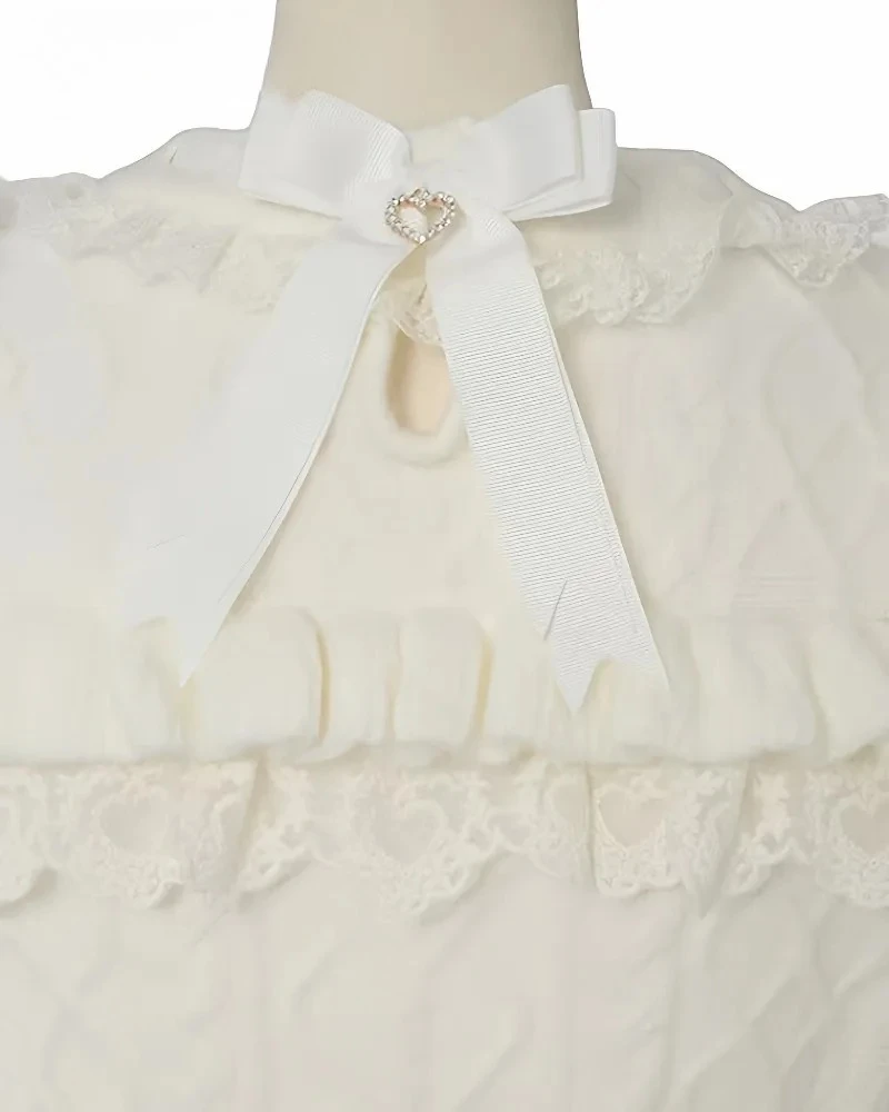 

Sweet Girl Versatile Long Sleeve Pullover Autumn Winter New Japanese Liz Style Off-Shoulder Bowknot Plush Knitted Tops