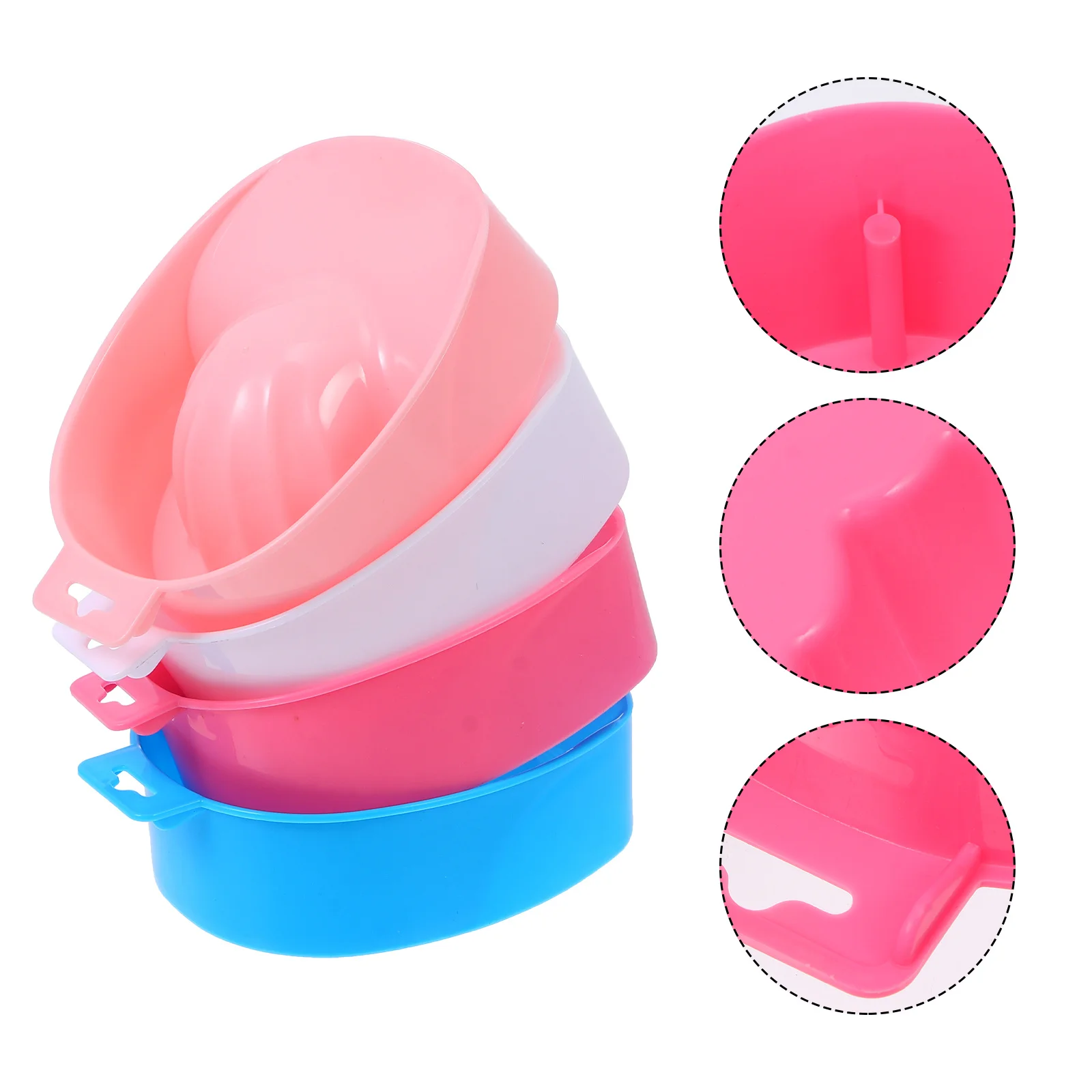 4 ciotole per ammollo a mano per forniture per manicure per nail art Materiale PP premium per uso domestico Strumenti spa per rimozione smalto per unghie