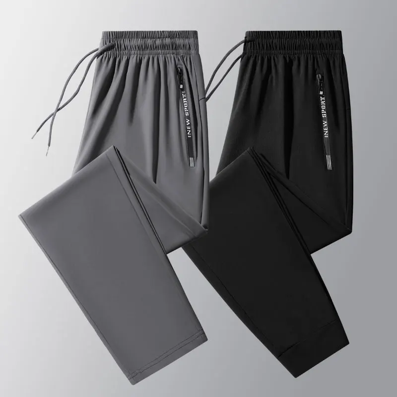 

Свободные брюки, шелковые быстросохнущие футбольные весенне-летние спортивные брюки, спортивные штаны для рыбалки, прямые мужские спортивные брюки для бега, повседневные брюки