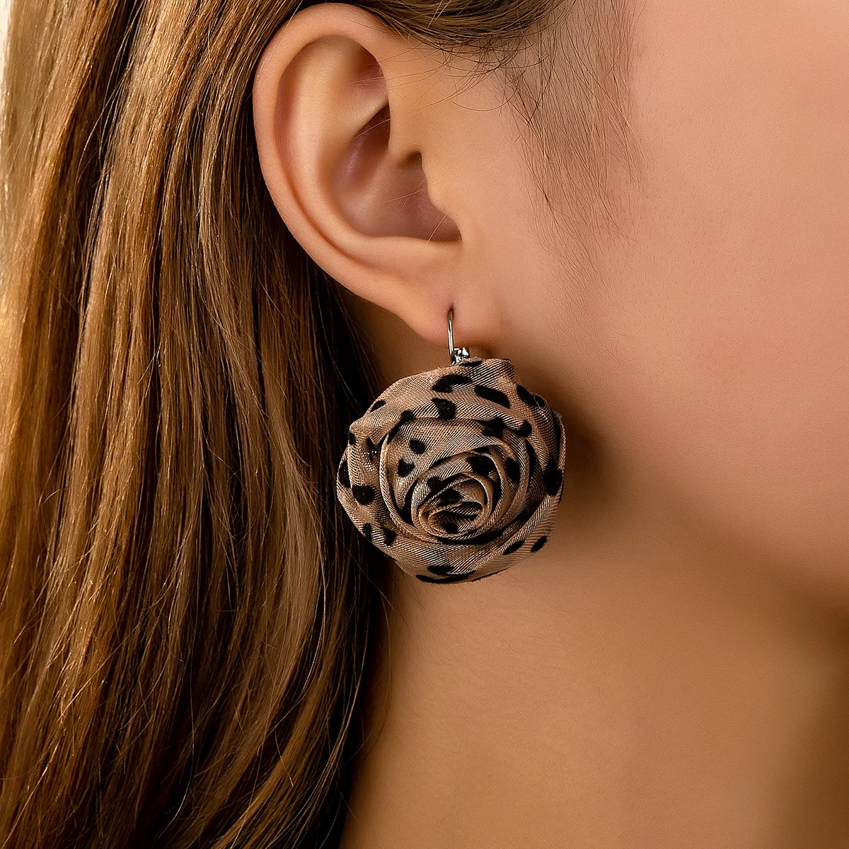 Post Stud Leopard Print Rose Flower Earring Women Girls Gifts Fashion Jewelry Accessories Hot Sale Party Gift 2025 New Style