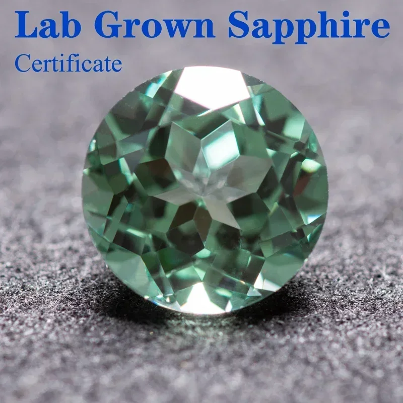 

Top Lab Grown Sapphire Circular Green Sapphire VVS1 Perfect Charms Beads Diy Jewelry Making Materials Selectable AGL Certificate