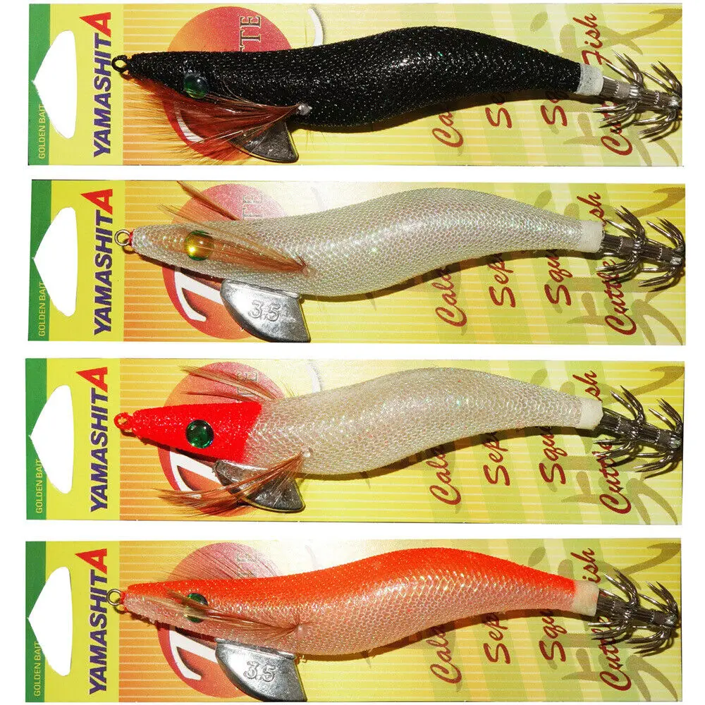 4X 3.5 YAMASHITA SQUID JIGS - Glow in Dark Rattle Squid Jig