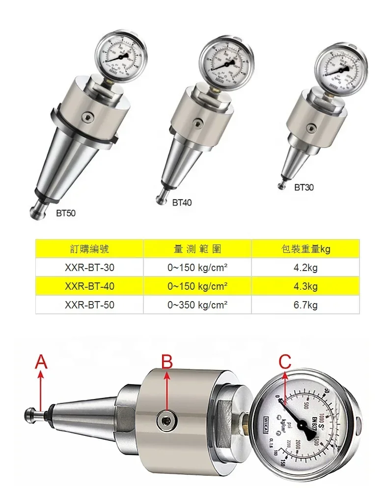 BT30 drawbar force gauge spindle clamp  tester cnc iso 40